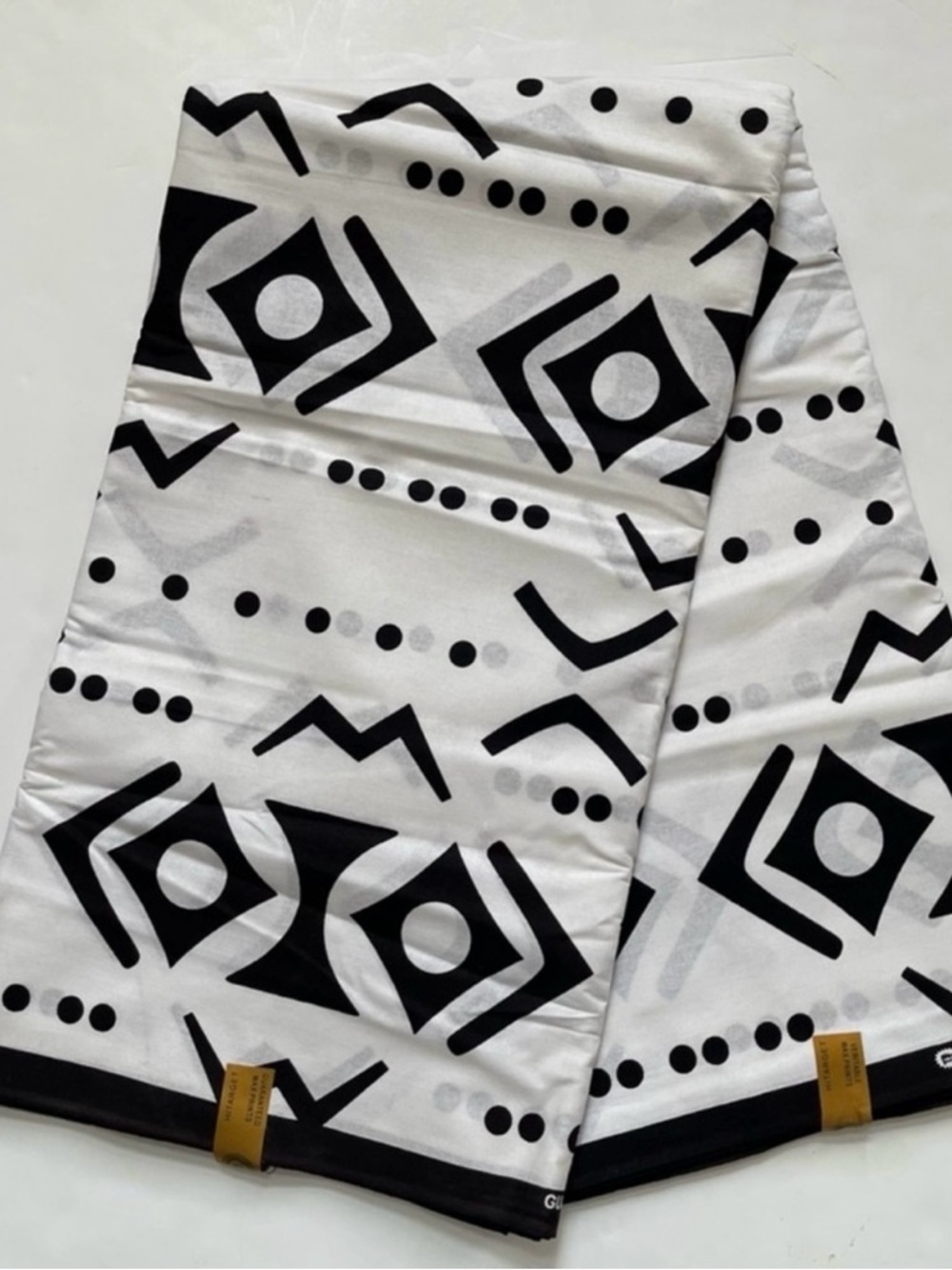 Black & White Geometric Print Cotton Fabric
